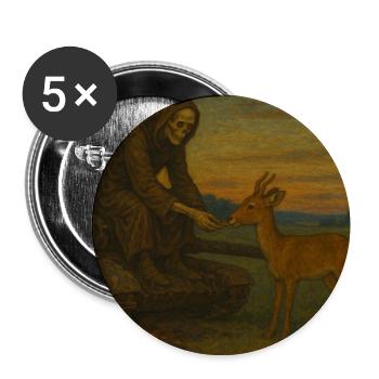 Tod beim Füttern eines Rehs - Buttons mittel 32 mm (5er Pack) - Weiß - Vorne