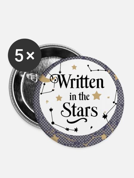 Schreiben in den Sternen - Buttons mittel 32 mm (5er Pack) - Weiß