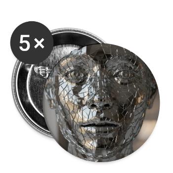 Facettierte Körperskulptur - Buttons mittel 32 mm (5er Pack) - Weiß - Vorne