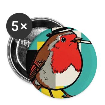 Robin Smoking - Buttons mittel 32 mm (5er Pack) - Weiß - Vorne