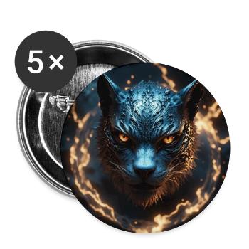Mystischer Tiger in elektrischer Kraft - Buttons mittel 32 mm (5er Pack) - Weiß - Vorne