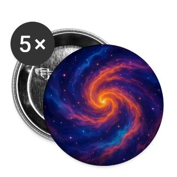 Galaktischer Wirbel im All - Buttons mittel 32 mm (5er Pack) - Weiß - Vorne