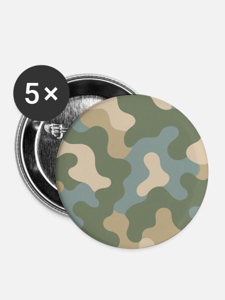 Moderner Camouflage-Hoodie - Buttons mittel 32 mm (5er Pack) - Weiß