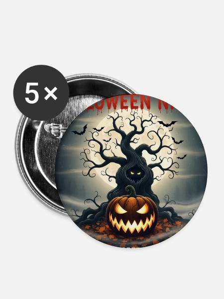 [HD] Halloween 3 - Buttons mittel 32 mm (5er Pack) - Weiß