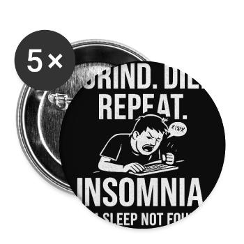 Motivierendes Schlafversagens-Design - Buttons mittel 32 mm (5er Pack) - Weiß - Vorne