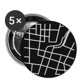 Plan géométrique de la ville avec ligne - Lot de 5 moyens badges (32 mm) - blanc - Devant