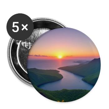 Sunset over the lake valley - Buttons medium 1.26"/32 mm (5-pack) - white - Front