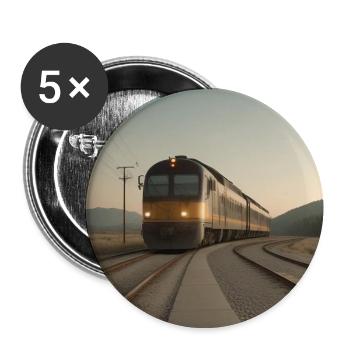 Trainieren Sie in der Abenddämmerung auf den Gleisen - Buttons mittel 32 mm (5er Pack) - Weiß - Vorne