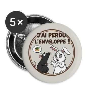Ich habe den Umschlag verloren - Buttons mittel 32 mm (5er Pack) - Weiß - Vorne