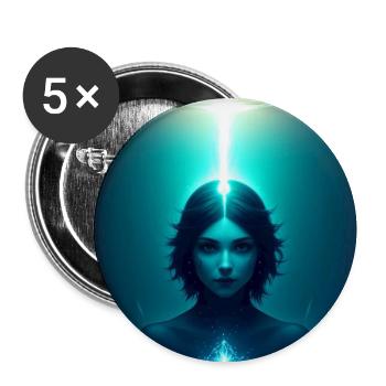 Ätherisches Frontlicht - Buttons mittel 32 mm (5er Pack) - Weiß - Vorne