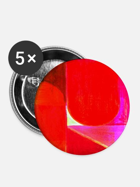Neon Farbblock Geometrie - Buttons mittel 32 mm (5er Pack) - Weiß