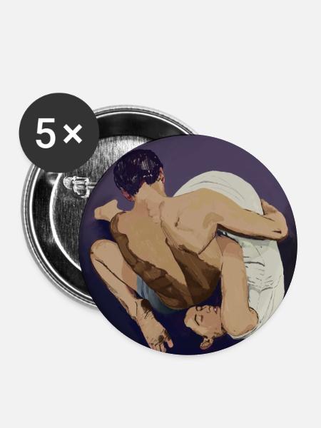 Zeitgemäße Umarmung - Buttons mittel 32 mm (5er Pack) - Weiß