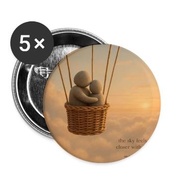 Skybound Whispers Embrace - Buttons medium 1.26"/32 mm (5-pack) - white - Front