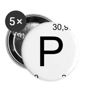 Phosphorus P Symbol Period Symbol Art Print - Buttons medium 1.26"/32 mm (5-pack) - white - Front