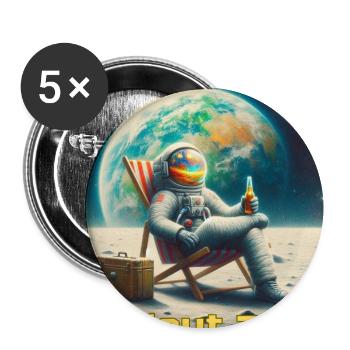 Chillout Zone Astronaut - Buttons mittel 32 mm (5er Pack) - Weiß - Vorne