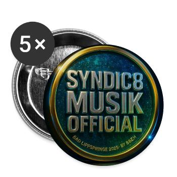 Syndic8 Musik Badge kosmisches Metall - Buttons mittel 32 mm (5er Pack) - Weiß - Vorne