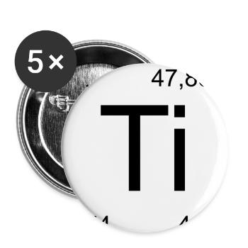 Titanium Element Symbol Minimal Tile - Buttons medium 1.26"/32 mm (5-pack) - white - Front