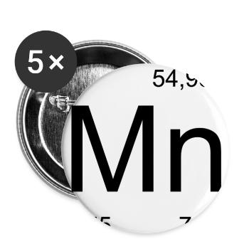 Mn Symbol Periodic Table Art Print - Buttons medium 1.26"/32 mm (5-pack) - white - Front