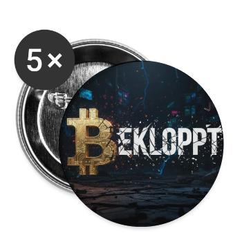 Bitcoin Explosion Crypto Chaos - Buttons medium 1.26"/32 mm (5-pack) - white - Front