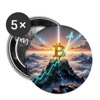 Bitcoin Summit Climb 3D - Buttons medium 1.26"/32 mm (5-pack) - white - Front
