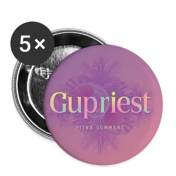 Gupri est Pastell Mandala - Buttons mittel 32 mm (5er Pack) - Weiß - Vorne