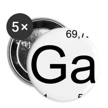 Tableau périodique des symboles du gallium - Lot de 5 moyens badges (32 mm) - blanc - Devant