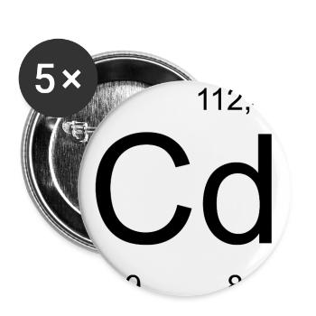 Cadmium Minimalist Periodic Table - Buttons medium 1.26"/32 mm (5-pack) - white - Front