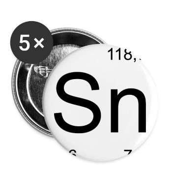 Chimie minimaliste du symbole en étain - Lot de 5 moyens badges (32 mm) - blanc - Devant