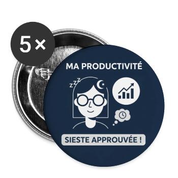 Nap Approved: Zen-Produktivität - Buttons mittel 32 mm (5er Pack) - Weiß - Vorne