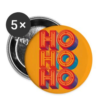 HO HO HO - Buttons mittel 32 mm (5er Pack) - Weiß - Vorne