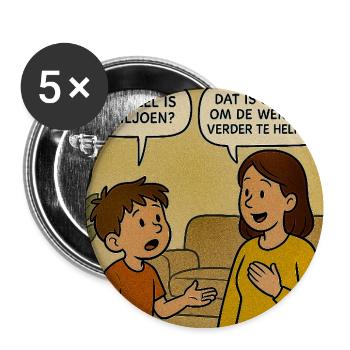 Billionenforderung und Witz über Welthilfe - Buttons mittel 32 mm (5er Pack) - Weiß - Vorne