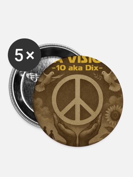 Meine Pax Ten Vision - Buttons mittel 32 mm (5er Pack) - Weiß