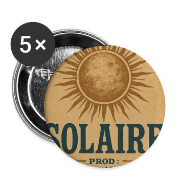 Soleil Vintage Rustique - Lot de 5 moyens badges (32 mm) - blanc - Devant