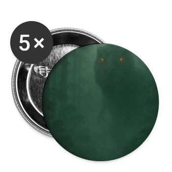 Nebelwald Dinosaurier mit Feueraugen - Buttons mittel 32 mm (5er Pack) - Weiß - Vorne
