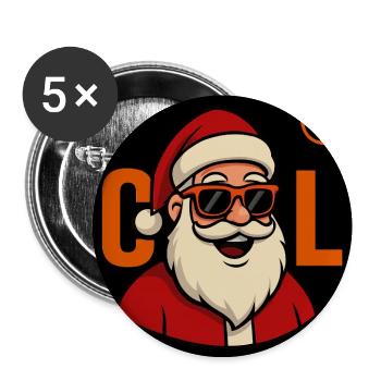 Sinterklaas mit Sonnenbrille - Buttons mittel 32 mm (5er Pack) - Weiß - Vorne