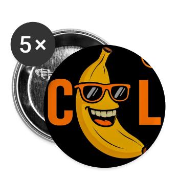 Coole Banane mit Sonnenbrille - Buttons mittel 32 mm (5er Pack) - Weiß - Vorne