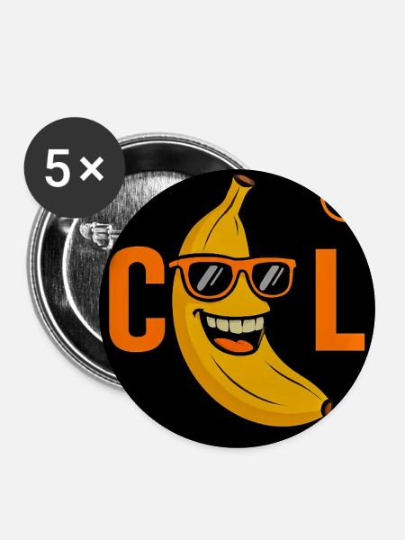Coole Banane mit Sonnenbrille - Buttons mittel 32 mm (5er Pack) - Weiß