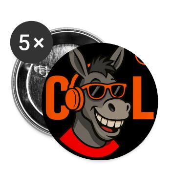 Cool Donkey DJ Logo - Lot de 5 moyens badges (32 mm) - blanc - Devant