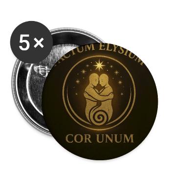 Pactum Elysium - Lot de 5 moyens badges (32 mm) - blanc - Devant
