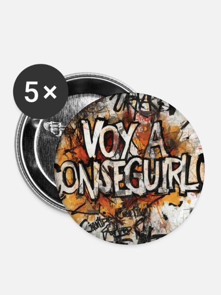 Ich werde es Graffiti machen - Buttons mittel 32 mm (5er Pack) - Weiß