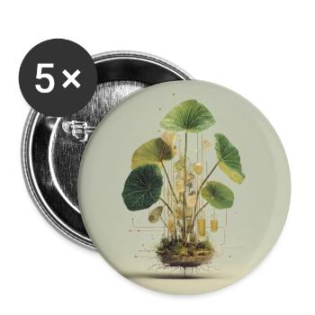 TechnoPlant: Golden Knots - Buttons medium 1.26"/32 mm (5-pack) - white - Front