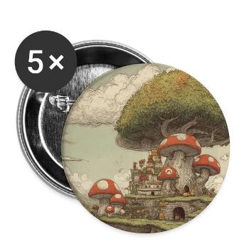 Mushroom kingdom - Buttons mittel 32 mm (5er Pack) - Weiß - Vorne