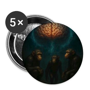 Gehirnlicht: Drei Affen im Traum - Buttons mittel 32 mm (5er Pack) - Weiß - Vorne
