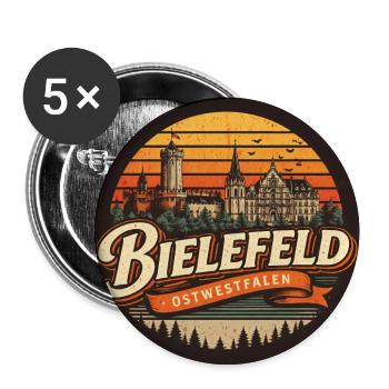 Bielefeld Merge – Urban Design OWL - Buttons medium 1.26"/32 mm (5-pack) - white - Front