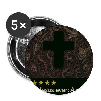 Kreuz im dunklen Nichts - Buttons mittel 32 mm (5er Pack) - Weiß - Vorne