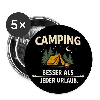 Camping better than any holiday - Buttons medium 1.26"/32 mm (5-pack) - white - Front