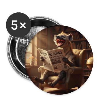 Literary hyena at the salon - Buttons medium 1.26"/32 mm (5-pack) - white - Front