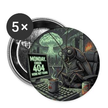 Lundi post-apocalyptique - Crise du bureau de Roach - Lot de 5 moyens badges (32 mm) - blanc - Devant