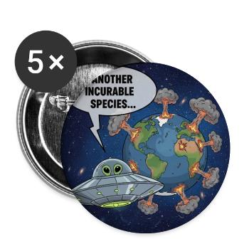 Außerirdische UFO-Beobachtung – Eine weitere irreparable Rasse - Buttons mittel 32 mm (5er Pack) - Weiß - Vorne