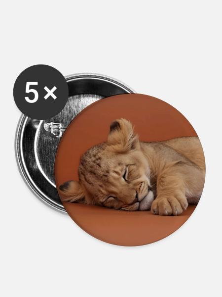 Schlafendes Gepardenjunges - Buttons mittel 32 mm (5er Pack) - Weiß